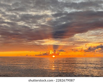 Bright sunset sky abstract gold orange peaceful outdoors landscape. Travel, holiday, adventure, tranquil concept. Nobody - Shutterstock ID 2282679087