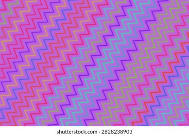 Bright and vibrant zigzag pattern in pink, purple, blue, and green colors, perfect for backgrounds and designs.