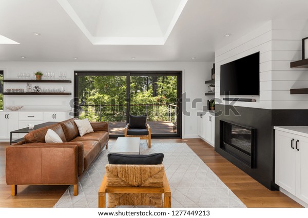 Bright White Living Room Fireplace New Stock Photo Edit Now