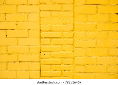 Bright Yellow brick wall background in rural room,