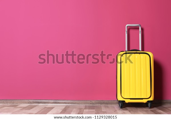 bright yellow luggage