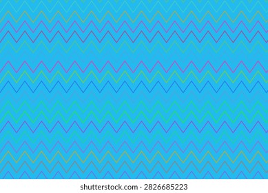 Bright zigzag pattern with vibrant blue, green, and purple colors.