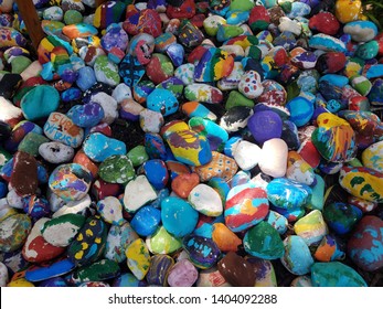 Brightly Colored Or Painted Stones Or Rocks