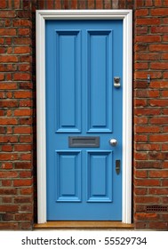 Brightly Coloured Traditional English House Door In London