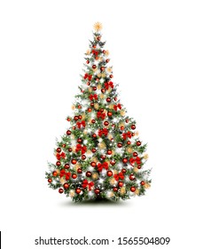 Brightly Decorated Christmas Tree Isolated On Stock Photo 1565504809 ...