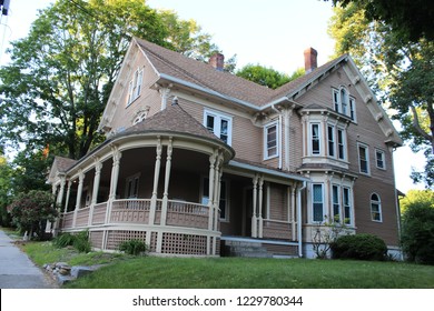 Brightly Painted Historic New England Victorian Estate House 