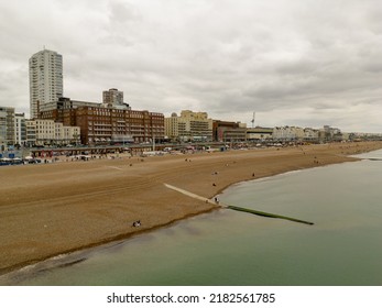 Brighton Beach UK Shot With Aerial Drone