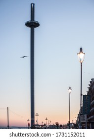 Brighton, England - May 10th, 2017: British Airways I360 Tower In Brighton, After Sunset.