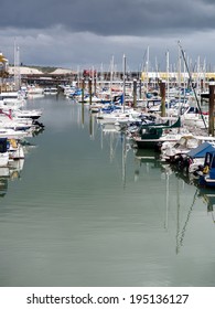BRIGHTON, SUSSEX/UK - MAY 24 : View of Brighton Marina in Brighton on May 24, 2014. Unidentified people. - Shutterstock ID 195136127