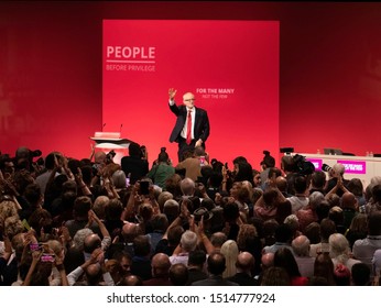 Brighton, UK, 24 September 2019: Jeremy Corbyn At Party Conference