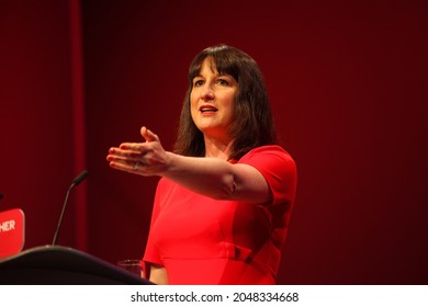 Brighton, UK 27 September 2021. Shadow Chancellor Of The Exchequer Rachel Reeves MP Speaking At The Labour Party Conference In Brighton 