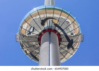 BRIGHTON, UK - MAY 31ST 2017: The Impressive British Airways I360 Observation Tower Located On Brighton Seafront In Sussex, UK, On 31st May 2017.