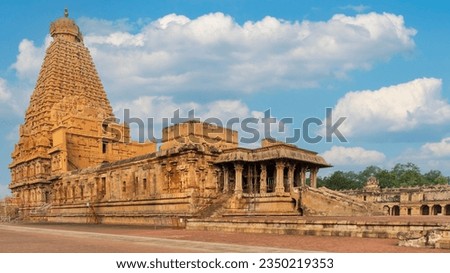 Brihadeeswarar temple is a UNESCO recognized heritage site, temple at Thanjavur city, Tamil Nadu built in 1010 AD  by the great Chola ruler Raja Rajan II, an ardent devotee of God Shiva.