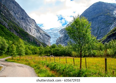 Briksdal Glacier At The Foot