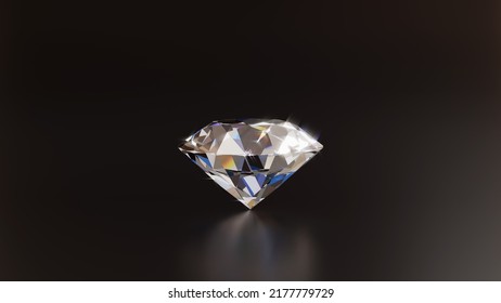 Brilliant Diamond On A Dark Background, Isolated