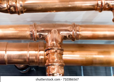 Brilliant New Copper Pipes Connection Copper Stock Photo 710386567   Brilliant New Copper Pipes Connection 260nw 710386567 