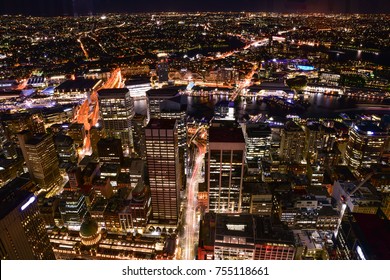 Brilliant Night Lights Of The City Of Sydney