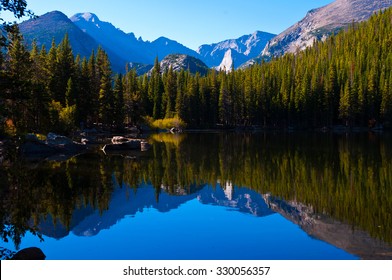 Brilliant reflections on Bear Lake, Rocky Mountain National Park , Colorado