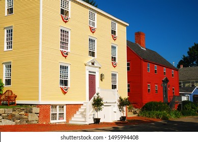 Brilliantly bright colors of the historic homes in Portsmouth, New Hampshire