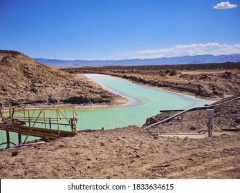 Brine Pools For Lithium Carbonate Mining.