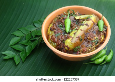 Brinjal Curry Served In South Indian Style