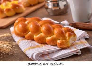 Brioche Bread On Breakfast Table