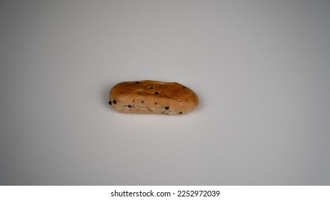 brioche choc chips, slice of bread with chocolate chips. Delicious looking bread