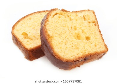 Brioche Slices Isolated On White Background