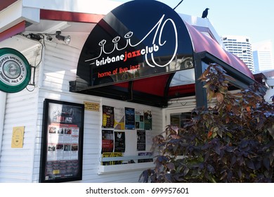 Brisbane, Australia. August 2017 - Editorial Use Only:  Entrance Of The Brisbane Jazz Club Near Holman Street Wharf, On The Brisbane River At Kangaroo Point