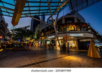 Brisbane, Australia - Dec 14, 2021: McDonald's Restaurant On Queen Street