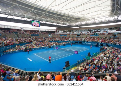 BRISBANE, AUSTRALIA - JANUARY 3 :Ambiance Inside Pat Rafter Arena At The 2016 Brisbane International Kids Day