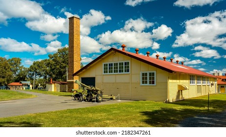 Brisbane, Australia - Jul 24, 2022: Old Military Base Buildings At Fort Lytton