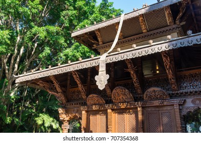 Brisbane, Australia - July 9, 2017: Nepalese Peace Pagoda In The South Bank Parklands. The Pagoda Was Erected For The World Expo 88.