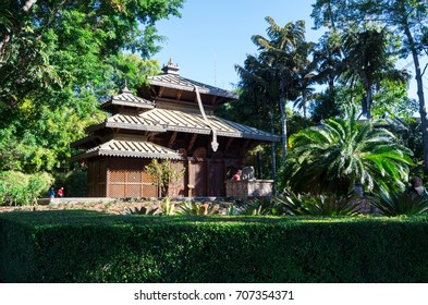 Brisbane, Australia - July 9, 2017: Nepalese Peace Pagoda In The South Bank Parklands. The Pagoda Was Erected For The World Expo 88.