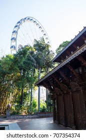 Brisbane, Australia - July 9, 2017: Nepalese Peace Pagoda In The South Bank Parklands. The Pagoda Was Erected For The World Expo 88.