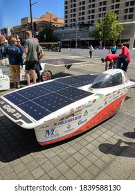 Brisbane, Australia - October 2019: Solar Powered Car Race In Brisbane