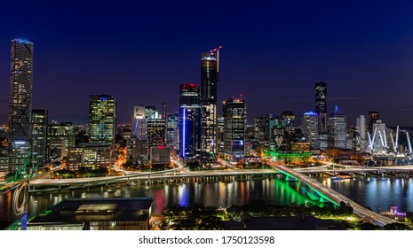 Brisbane City By Night, Queensland, Australia