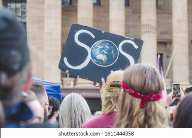 Brisbane, Queensland / Australia - 01 11 2020: Climate Protests, All Ages Climate Action Strike, Scott Morrison, Australian Bushfires