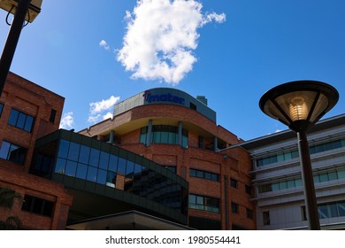 Brisbane Queensland Australia 02 06 2021: The Facade Of The Mater Hospital In Brisbane Australia 