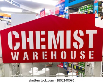 Brisbane, Queensland / Australia 08 24 2020: Chemist Warehouse Sign In Australia 