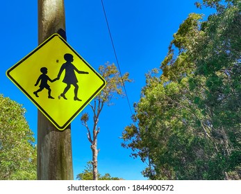 Brisbane, Queensland / Australia 11 01 2020: School Zone Sign On The Street