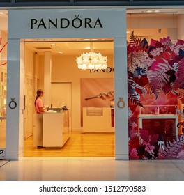 Brisbane, Queensland, Australia: 23rd September 2019: Pandora Store Selling Jewelery At Westfield Garden City Shopping Centre