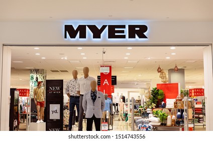 Brisbane, Queensland, Australia: 24th September 2019: Myer Store At Westfield Garden City Shopping Centre