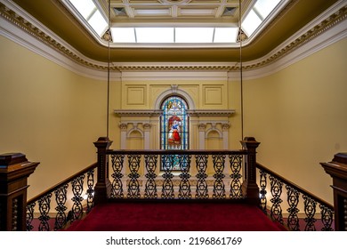 Brisbane, Queensland, Australia - Aug 27, 2022: Staircase Inside The Parliament House