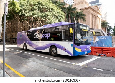 Brisbane, Queensland, Australia - July 2022; New Electric Battery Powered Passenger Bus Operated By Brisbane City Council.