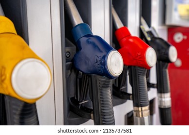 Brisbane, Queensland, Australia - Mar 14, 2022: Fuel Pump Dispenser At The Petrol Station