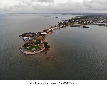 Brisbane, Queensland, Australia - May 18 2019: Arial view of Cleveland Point