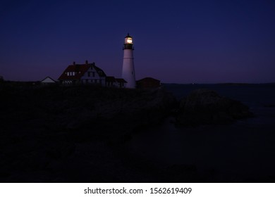 A brisk night at the Portland Head Lighthouse