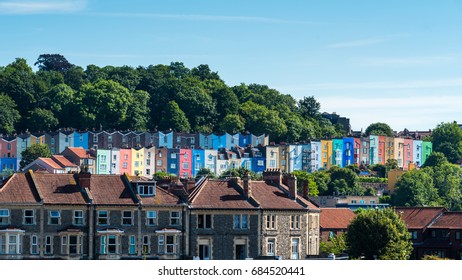 Bristol Cityscape, With Colourful Houses
