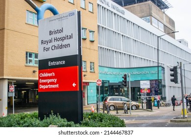 BRISTOL, ENGLAND- 15 January 2022: Bristol Royal Hospital For Children exterior